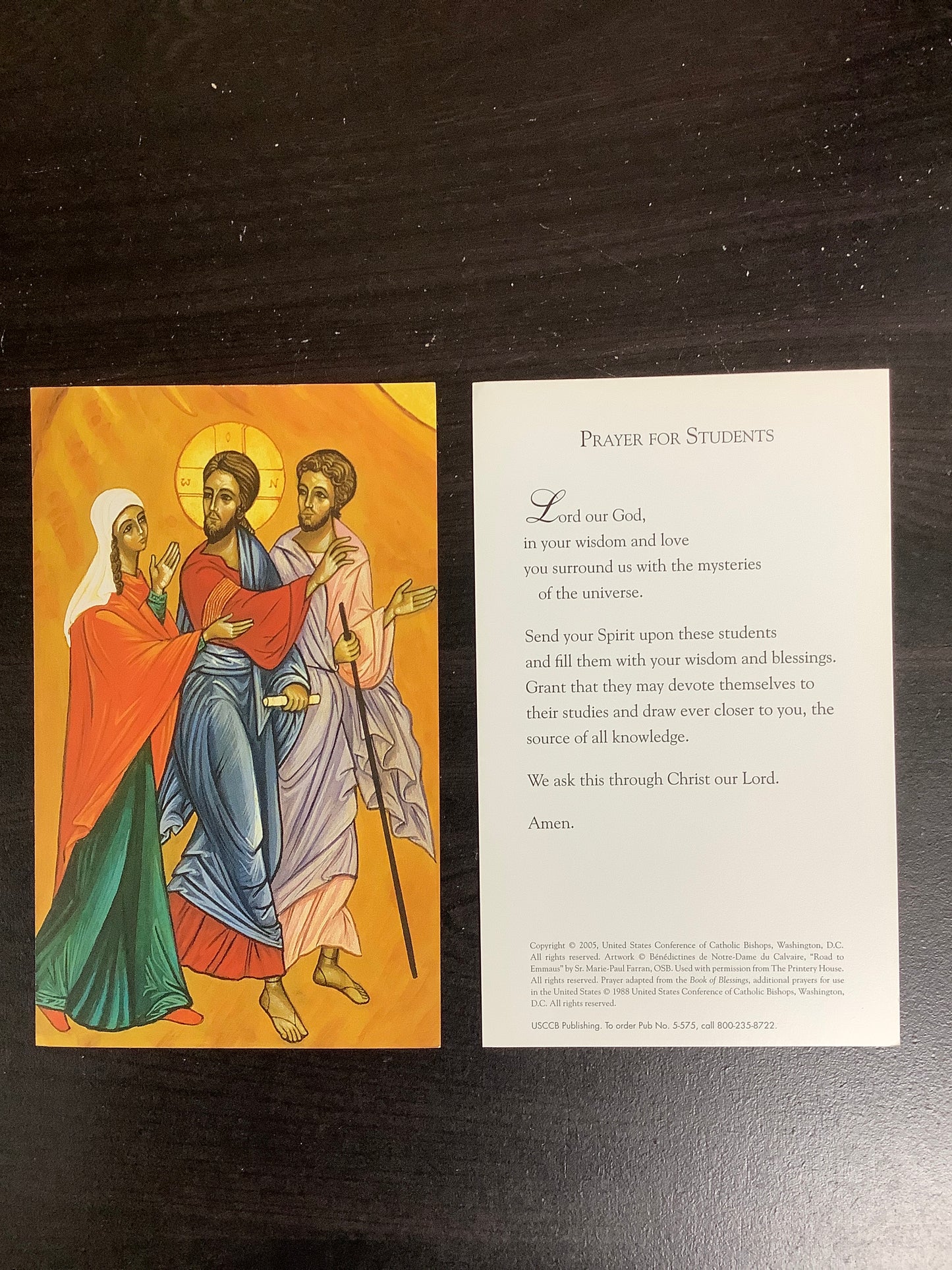 Prayer for Students - Paper Prayer Card