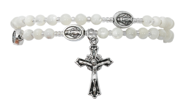 Mother of Pearl Twist Rosary Bracelet