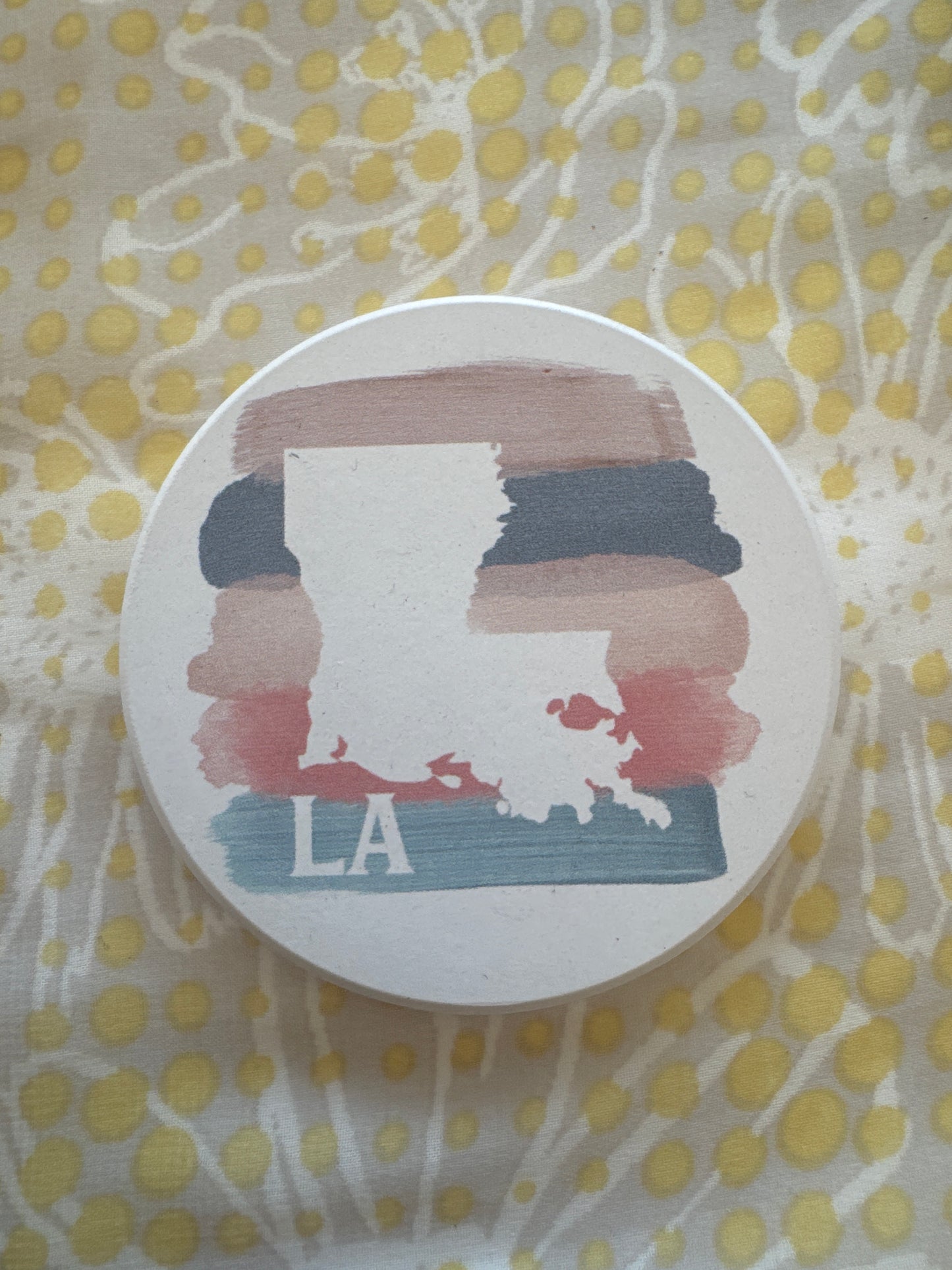 Louisiana Watercolor Car Ceramic Coaster