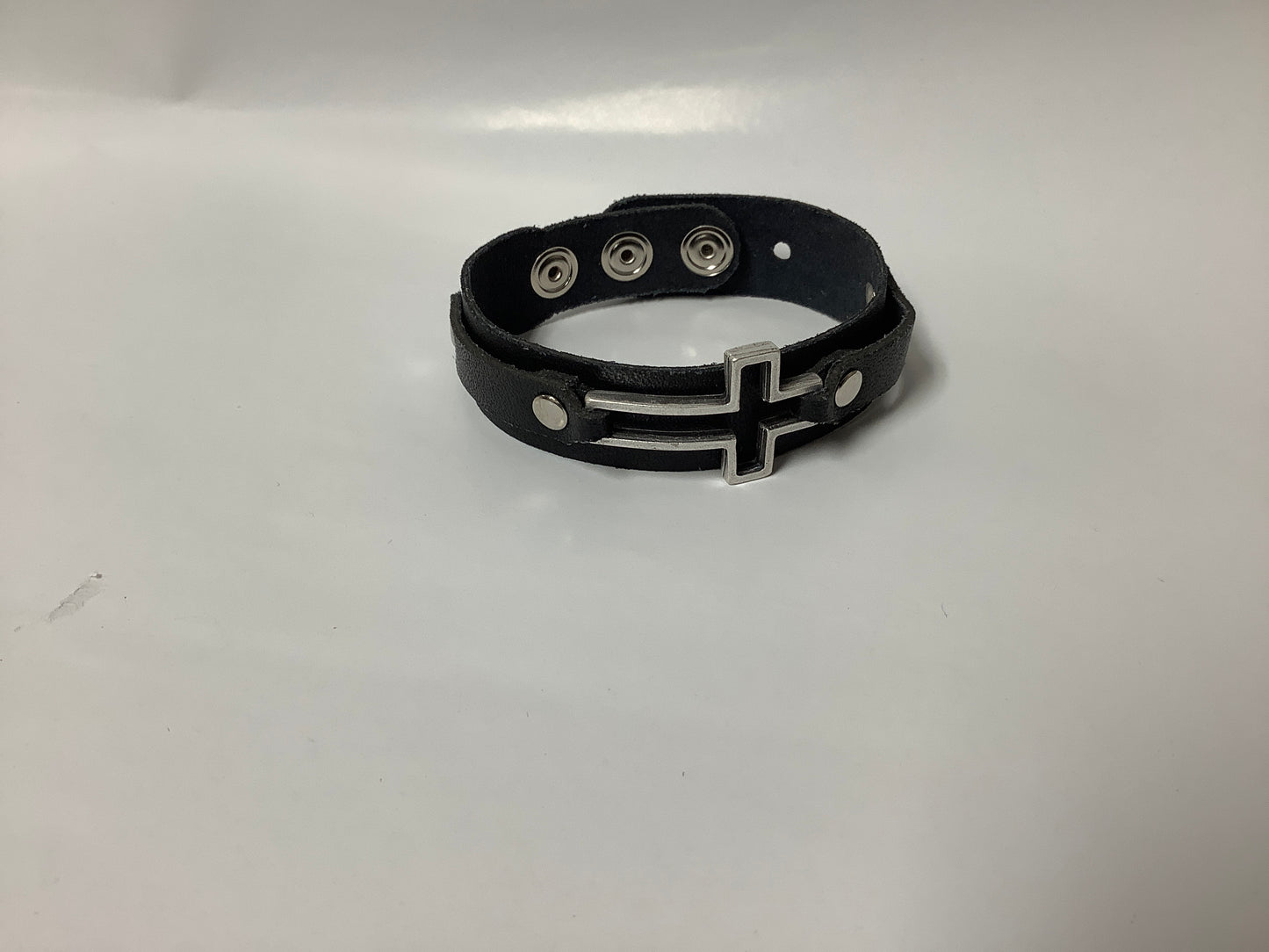 Leather Cross Bracelet