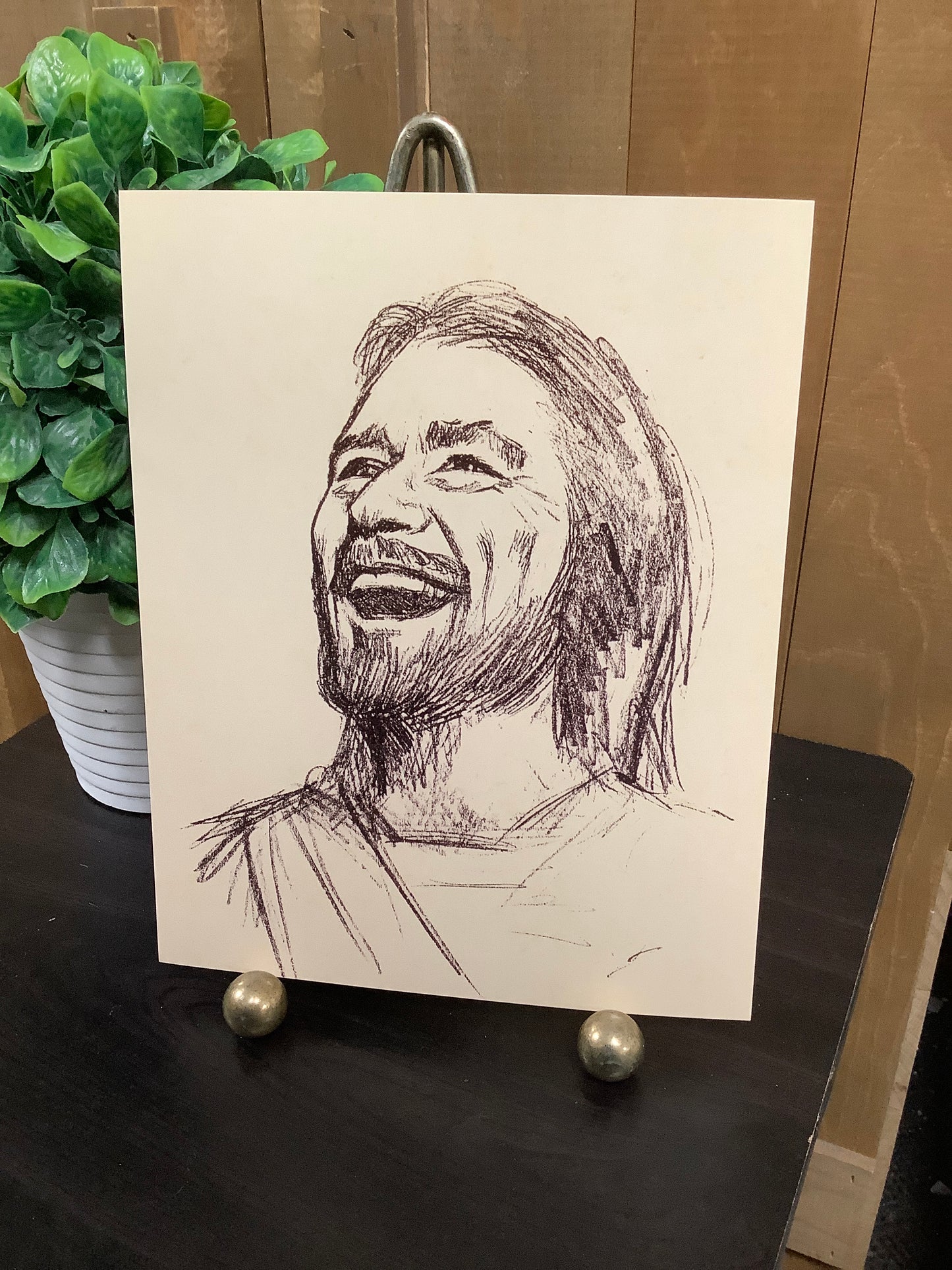 8x10 Print Laughing Jesus Sketch