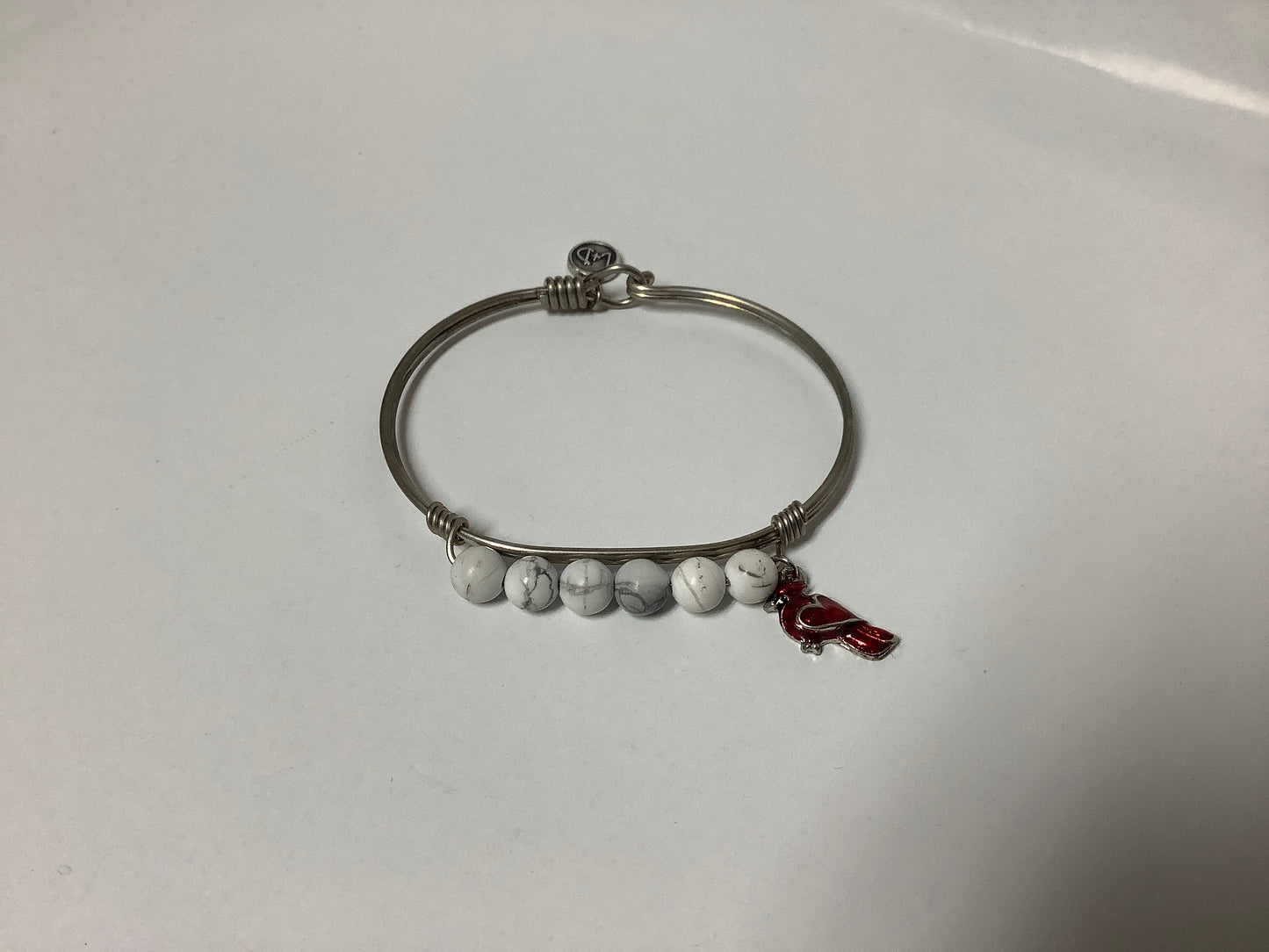 Marble Beads with Cardinal Bangle Bracelet