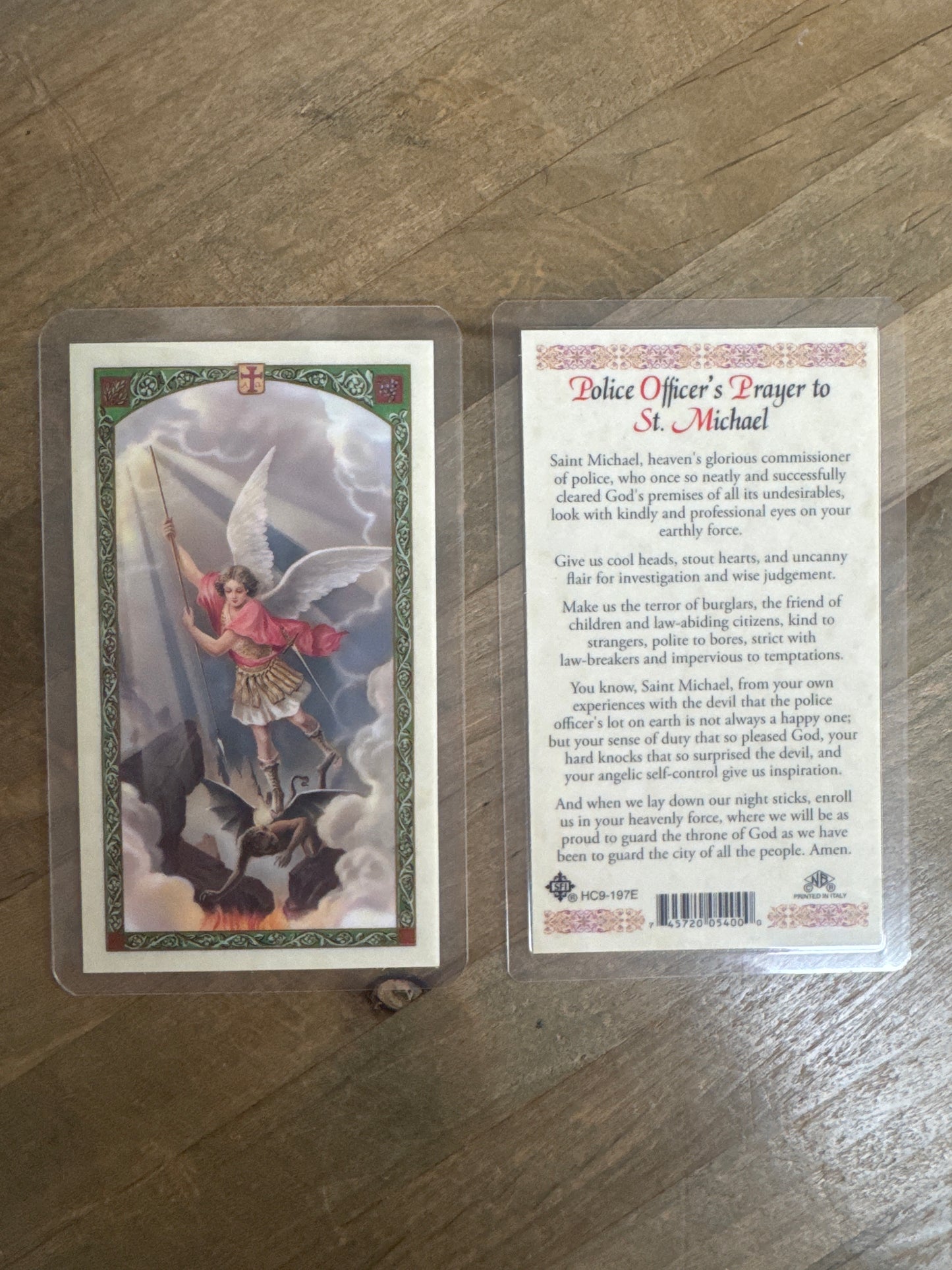 Laminated Prayer Card - Police Officers Prayer to St. Michael