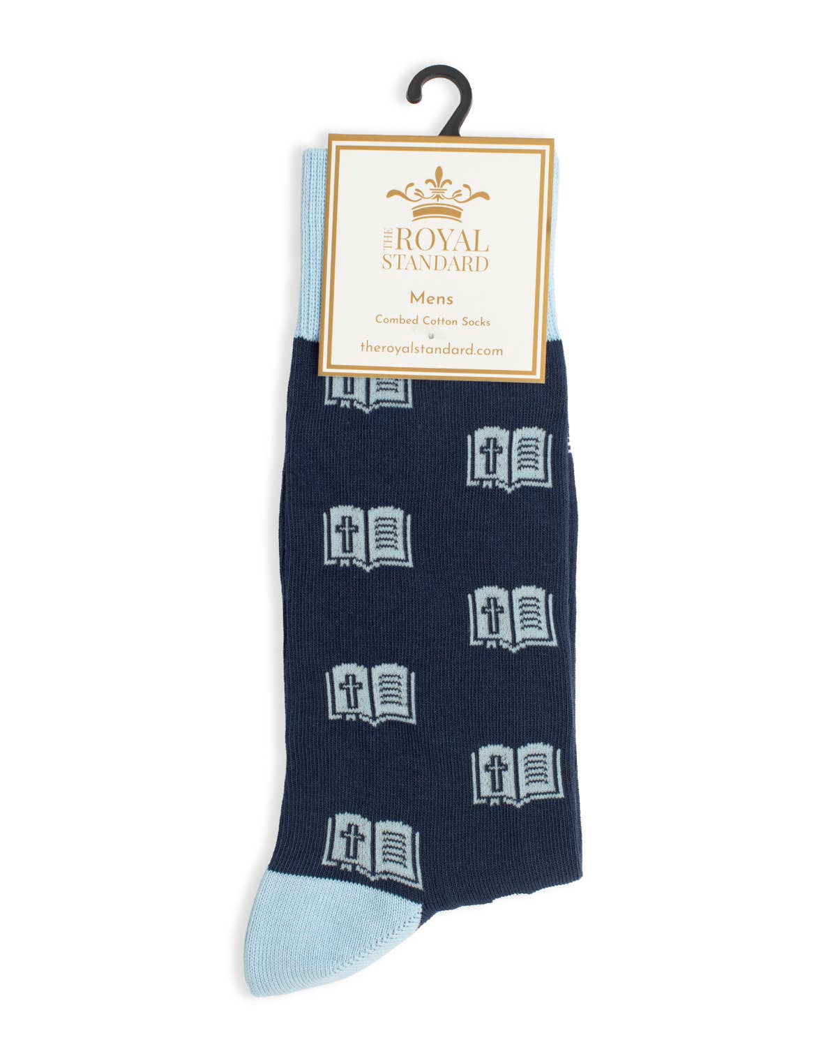 Men's Scripture Socks Navy/Gray One Size
