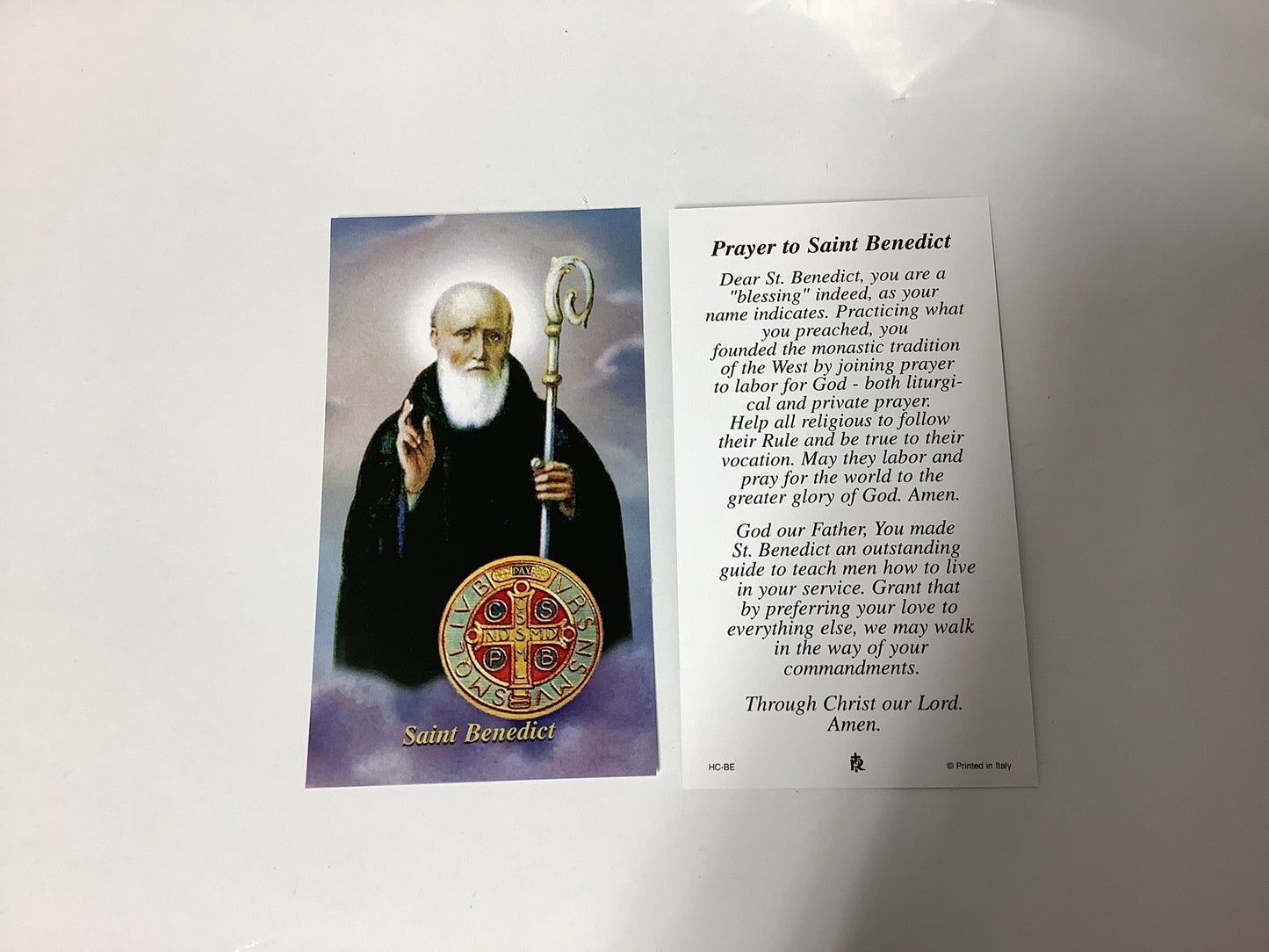 St. Benedict Paper Prayer Card