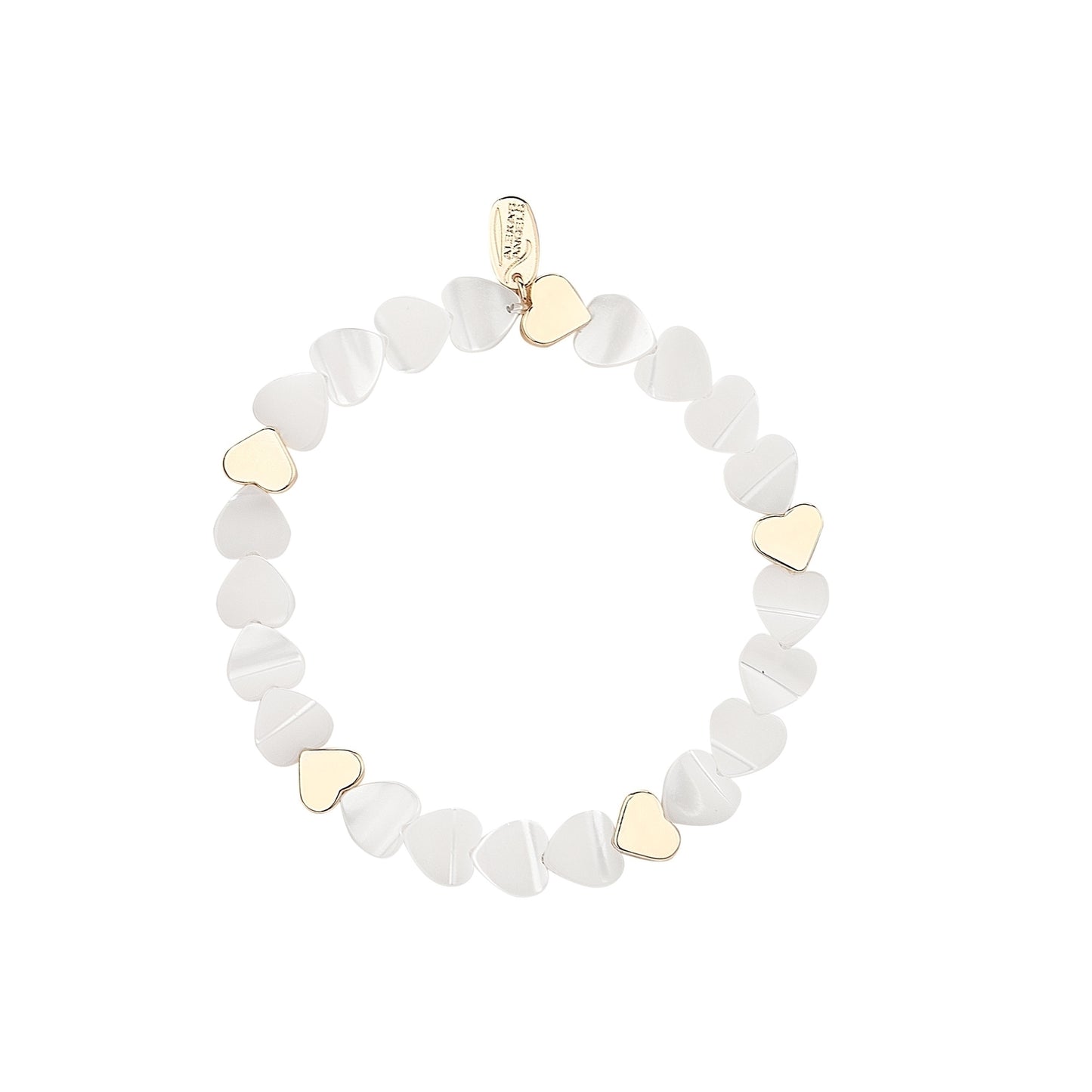 Gold Mom Heart Stretch Bracelet