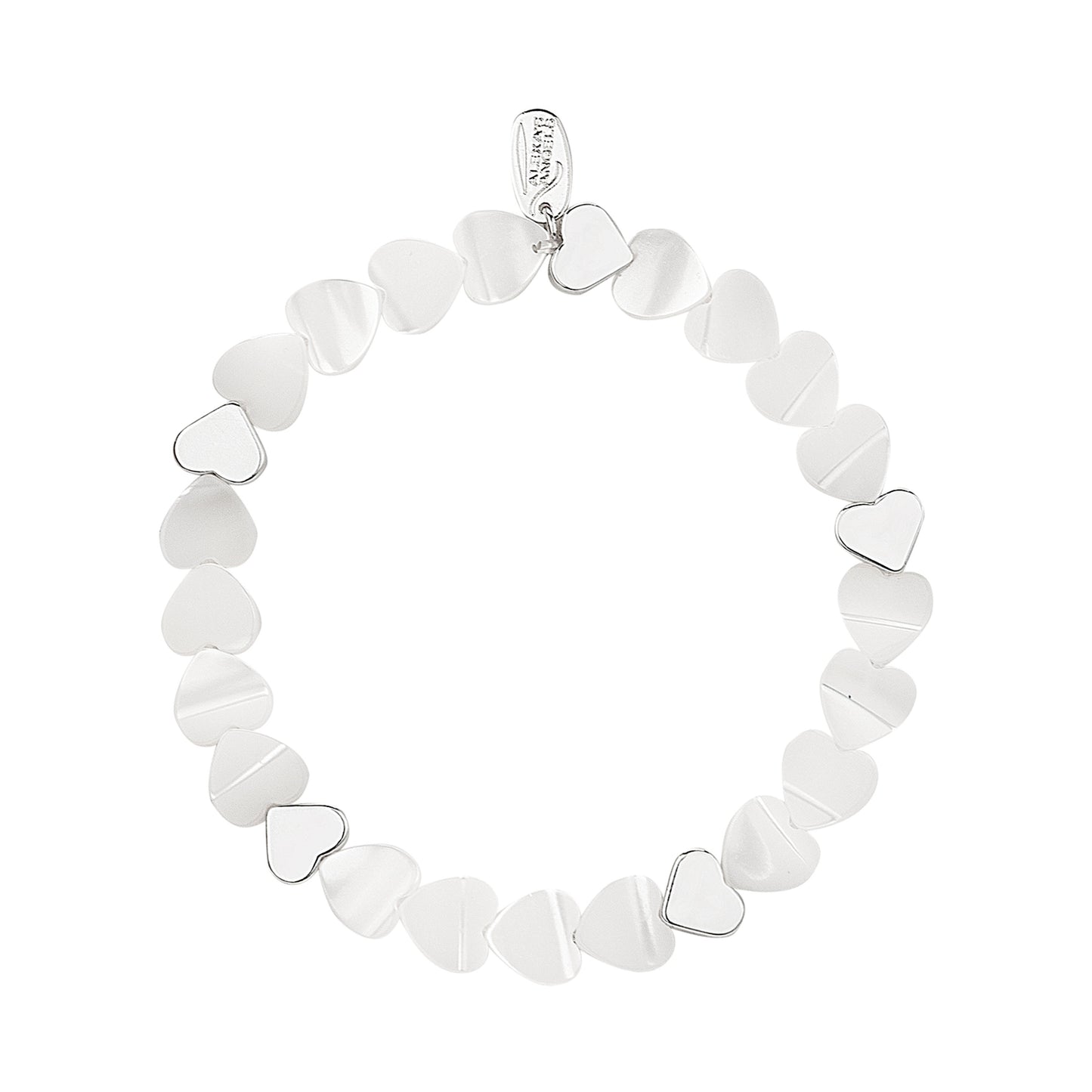 Silver Mom Heart Stretch Bracelet
