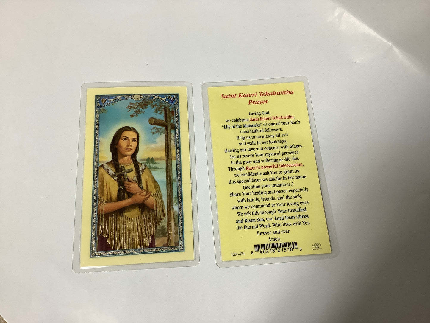 St. Kateri Tekakwitha Prayer Card
