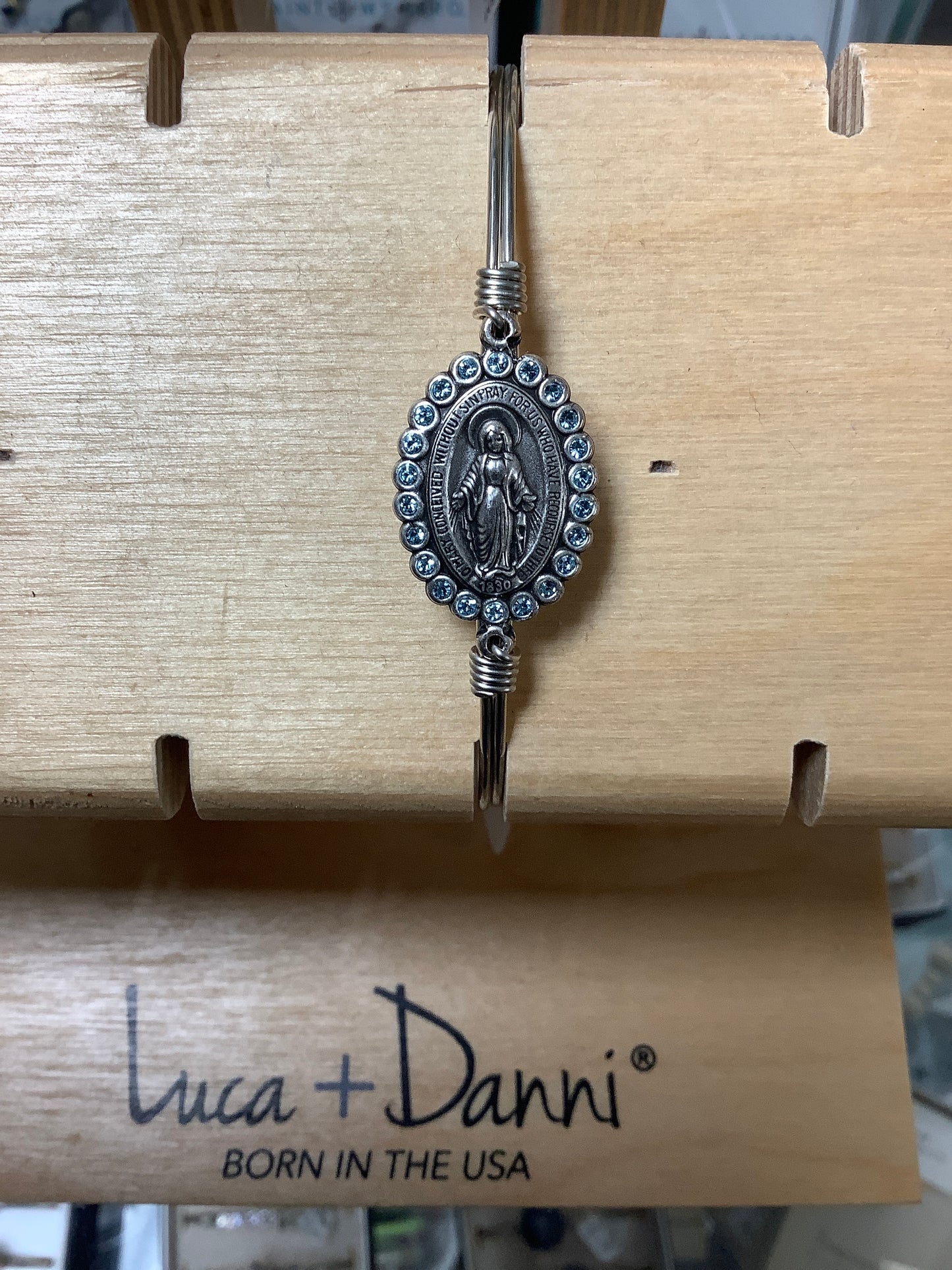 Blue Crystal Miraculous Bangle Bracelet