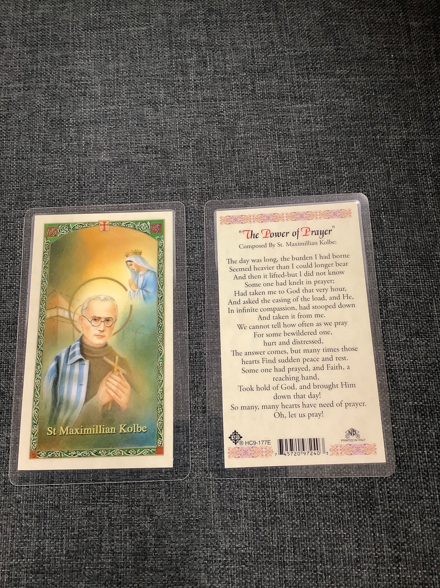 St. Maximillian Kolbe - The Power of Prayer - Prayer Card