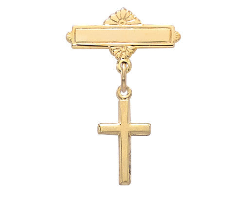 Gold Over Sterling Silver Cross Pin