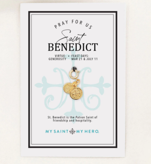 Saint Medal Small - St. Benedict Gold