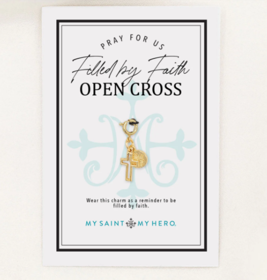 Saint Medal Small - Open Cross Gold