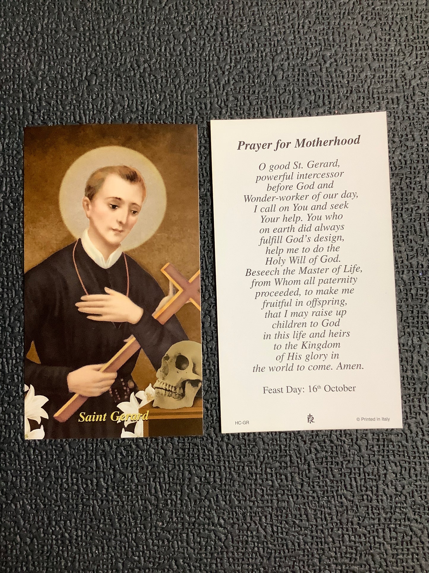 St. Gerard - Prayer for Motherhood Paper Prayer Card