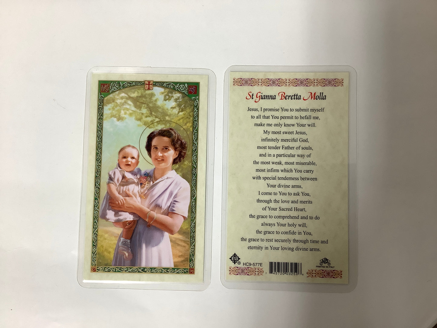 St. Gianna Beretta Molla Prayer Card
