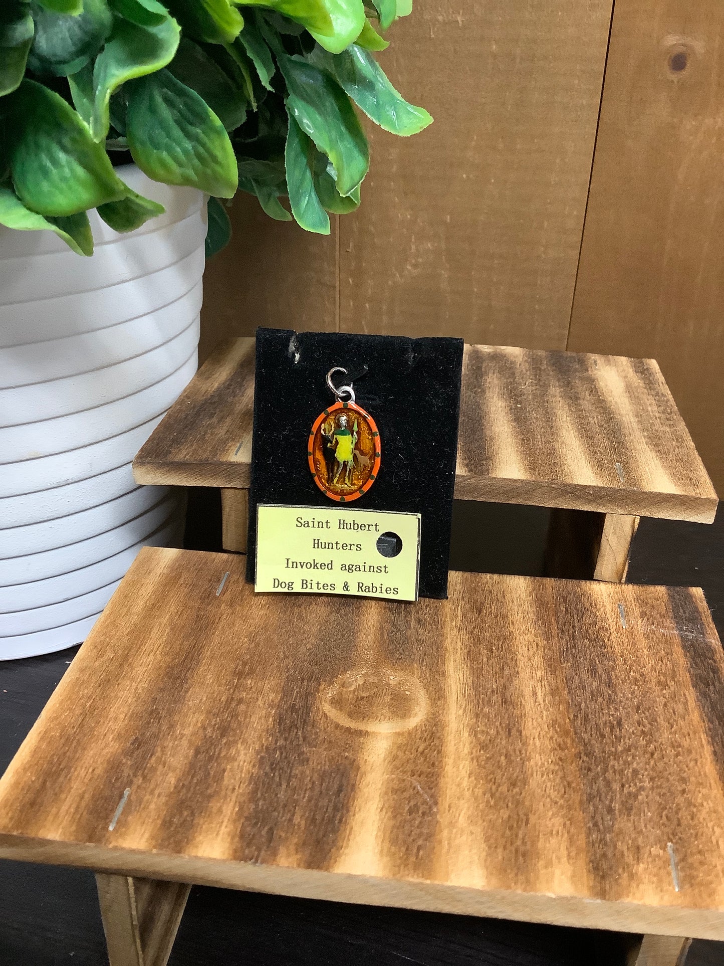 St. Hubert Painted Pewter Medal