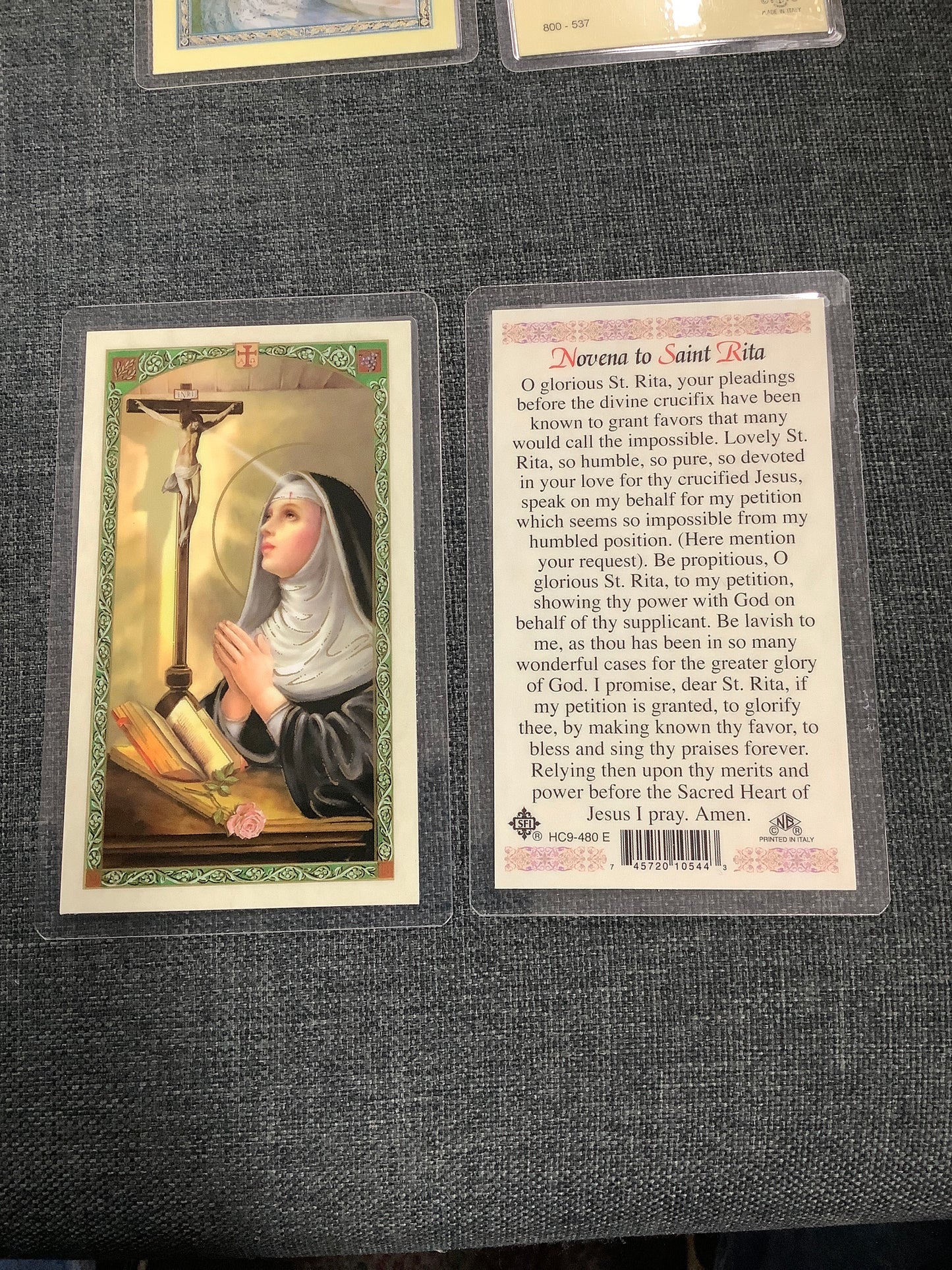 Novena to St. Rita Prayer Card