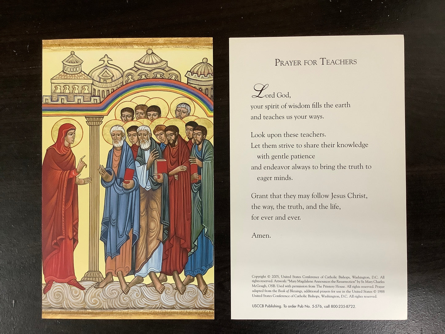 Prayer for Teachers - Paper Prayer Card