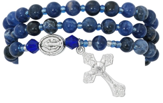 Blue Lapis Twistable Rosary Bracelet