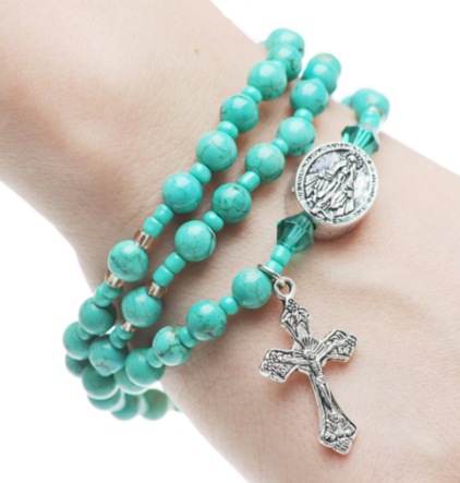 Turquoise Twistable Rosary Bracelet