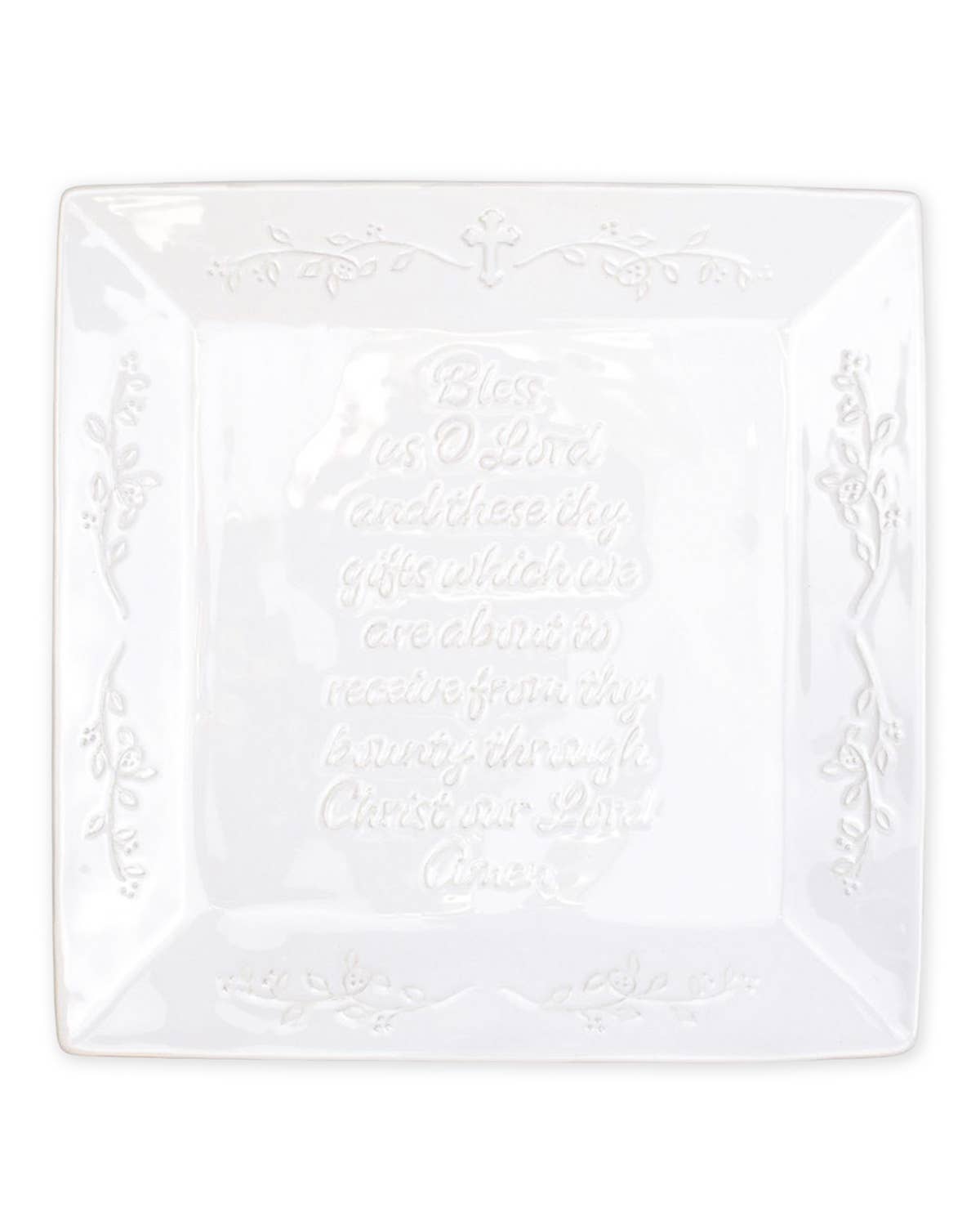Grace Prayer Platter White 11.5x11.5