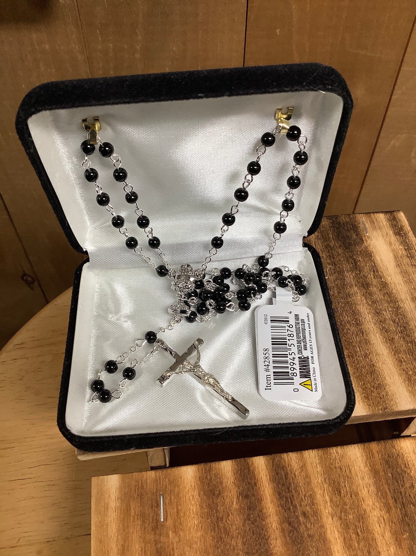 Black Communion Rosary with Chalice Center