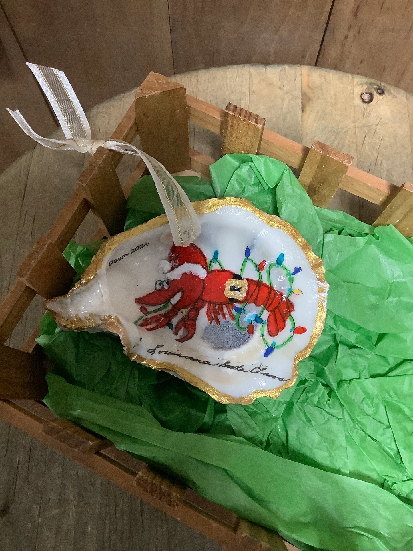 Crawfish Santa Oyster Shell