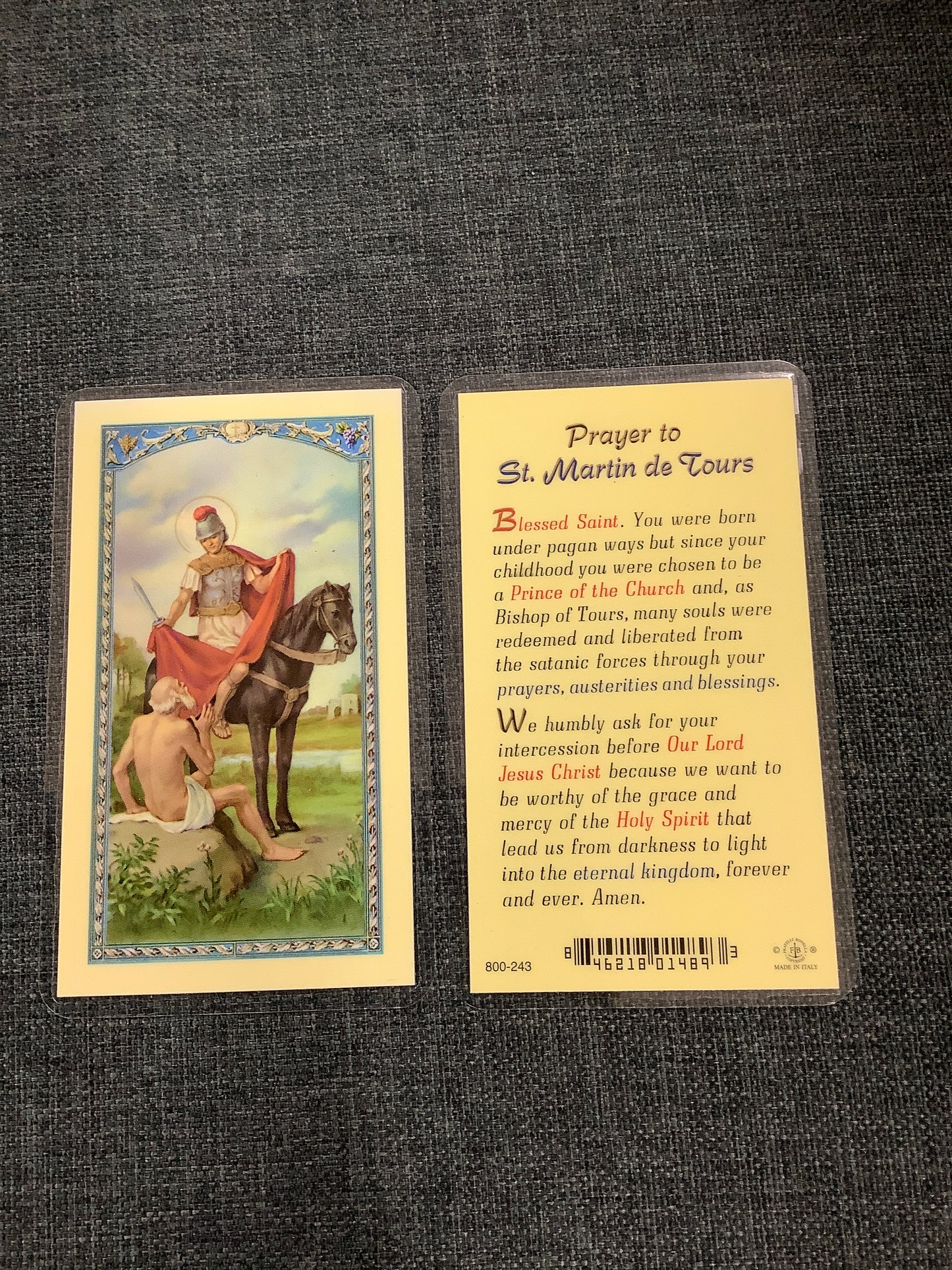 St. Martin de Tours Prayer Card