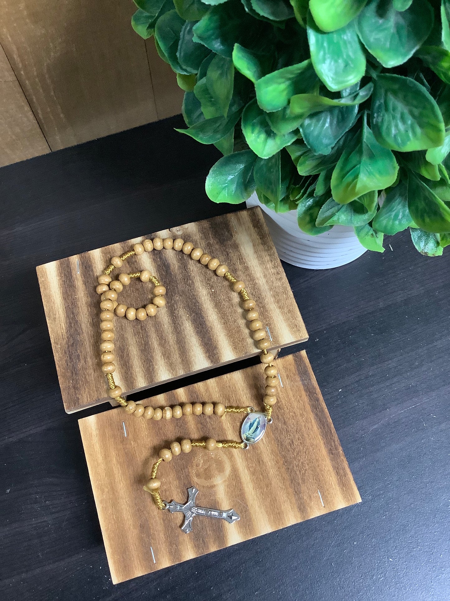 Small Light Brown Wooden Rosary
