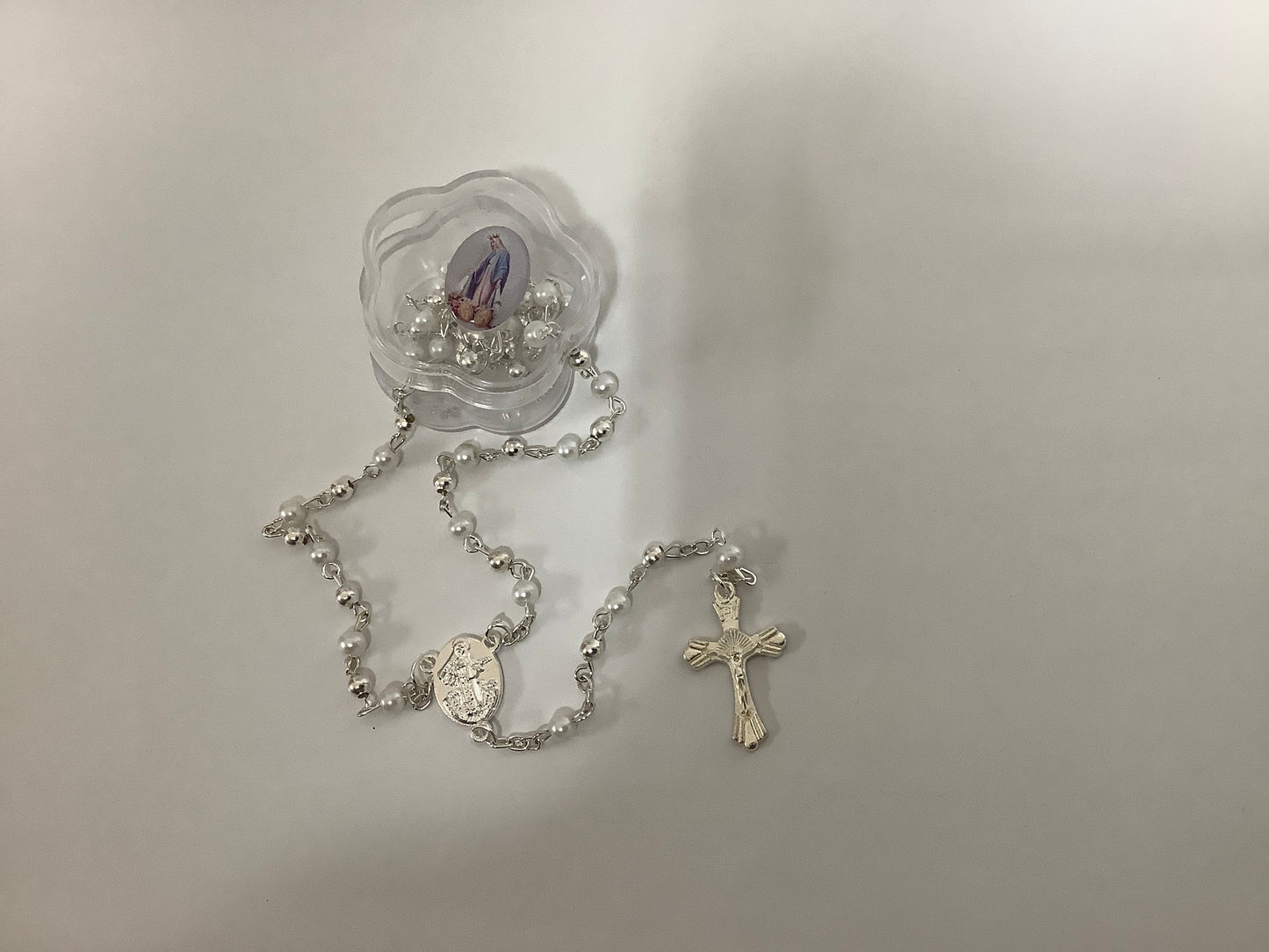 White Pearl Baby Rosary
