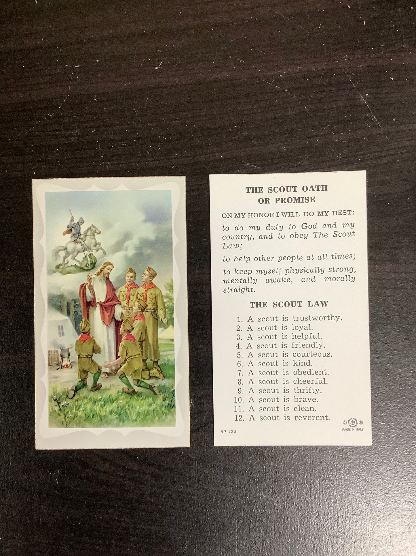 Scout Oath Paper Prayer Card