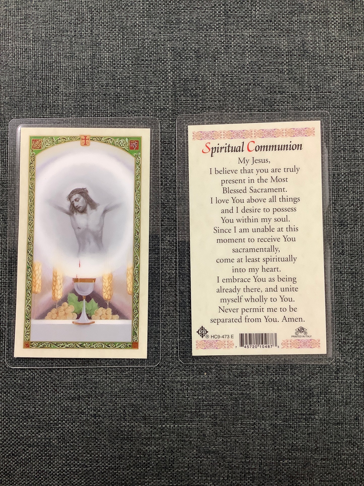 Spiritual Communion Prayer Card
