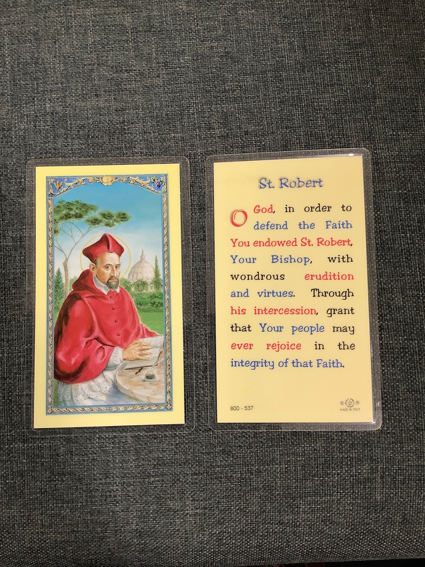 St. Robert Prayer Card