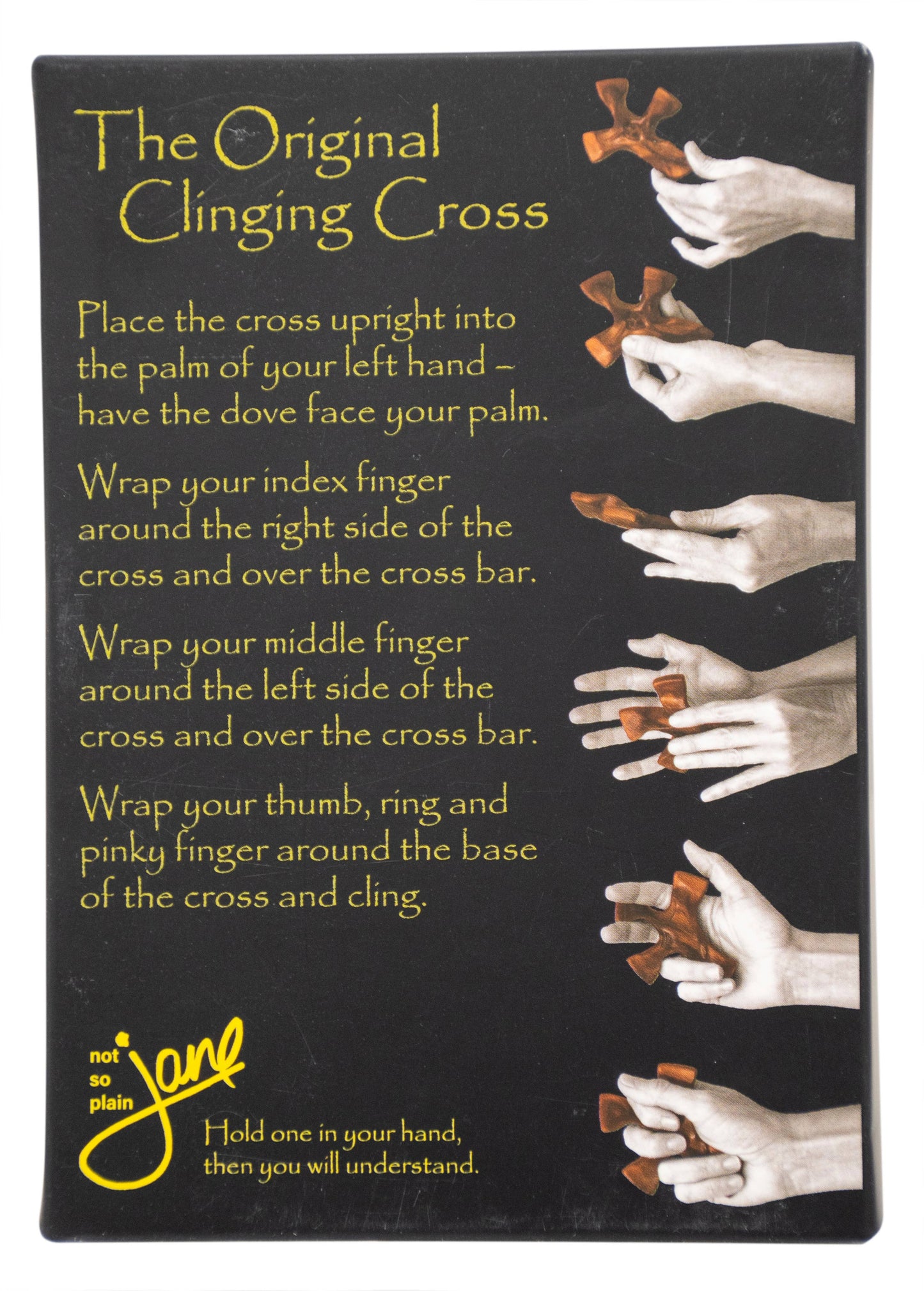 Living Water Clear Clinging Cross with Embedded Crucifix