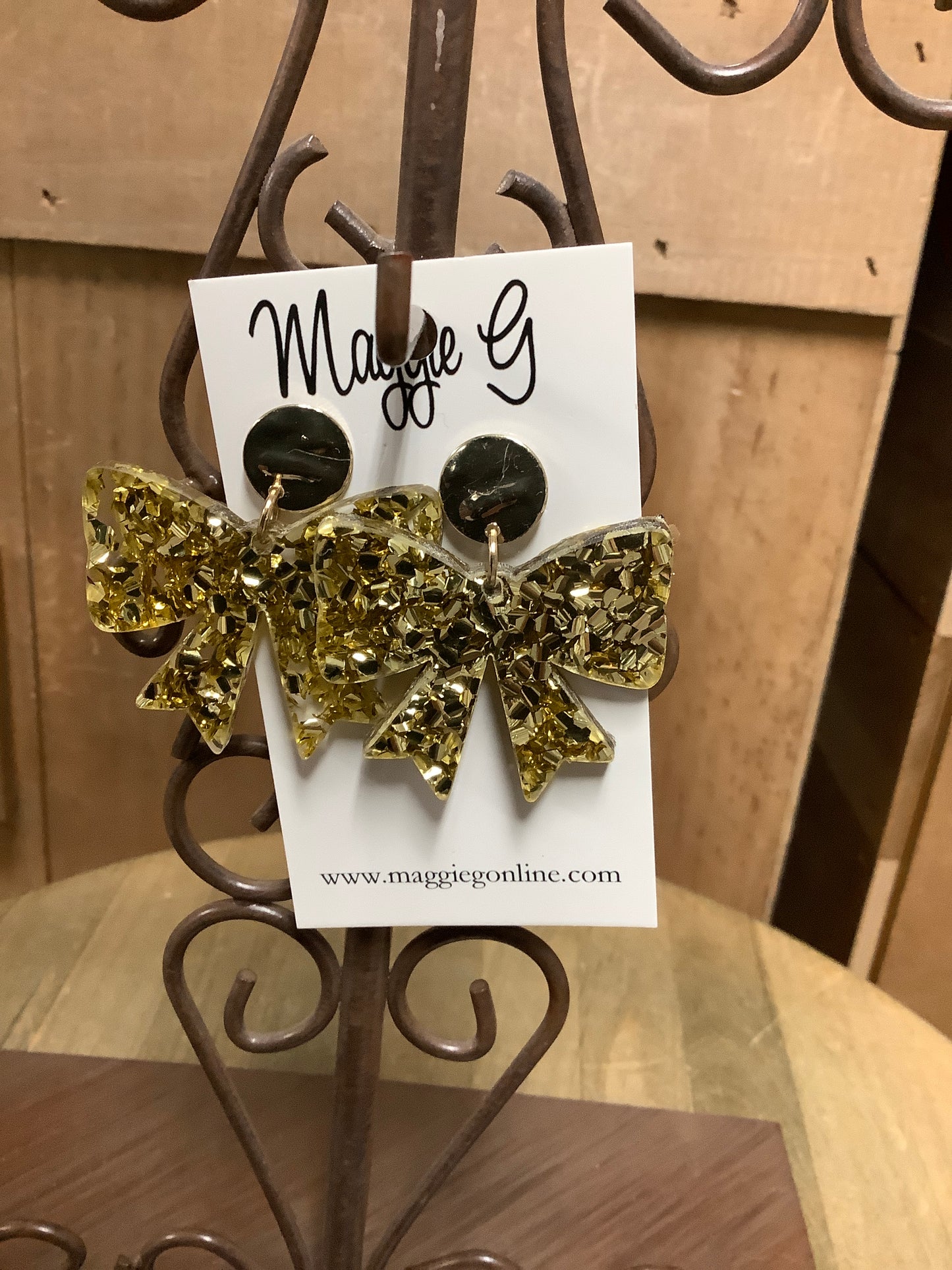 Gold Bow Earrings