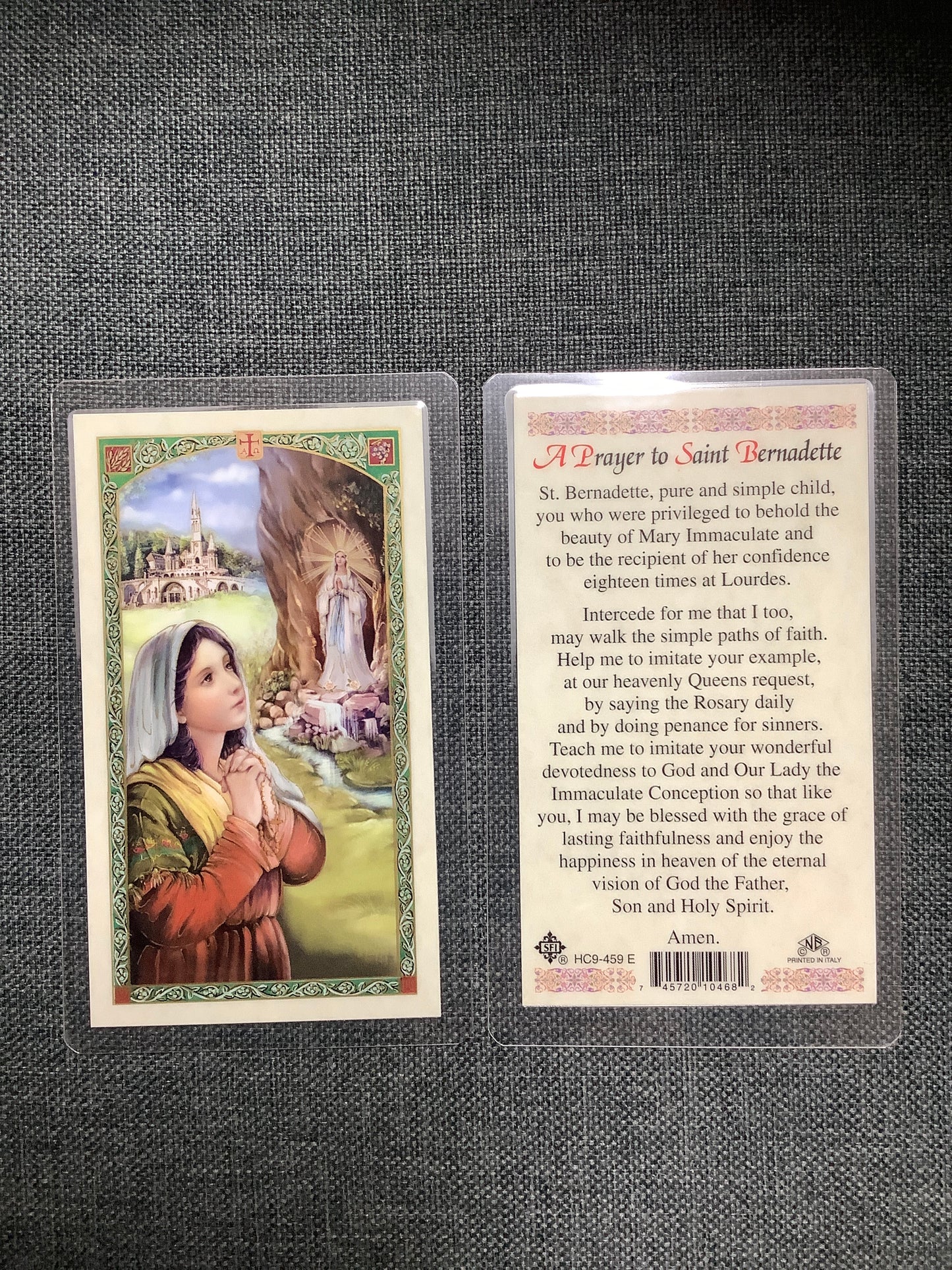 Prayer to St. Bernadette Prayer Card
