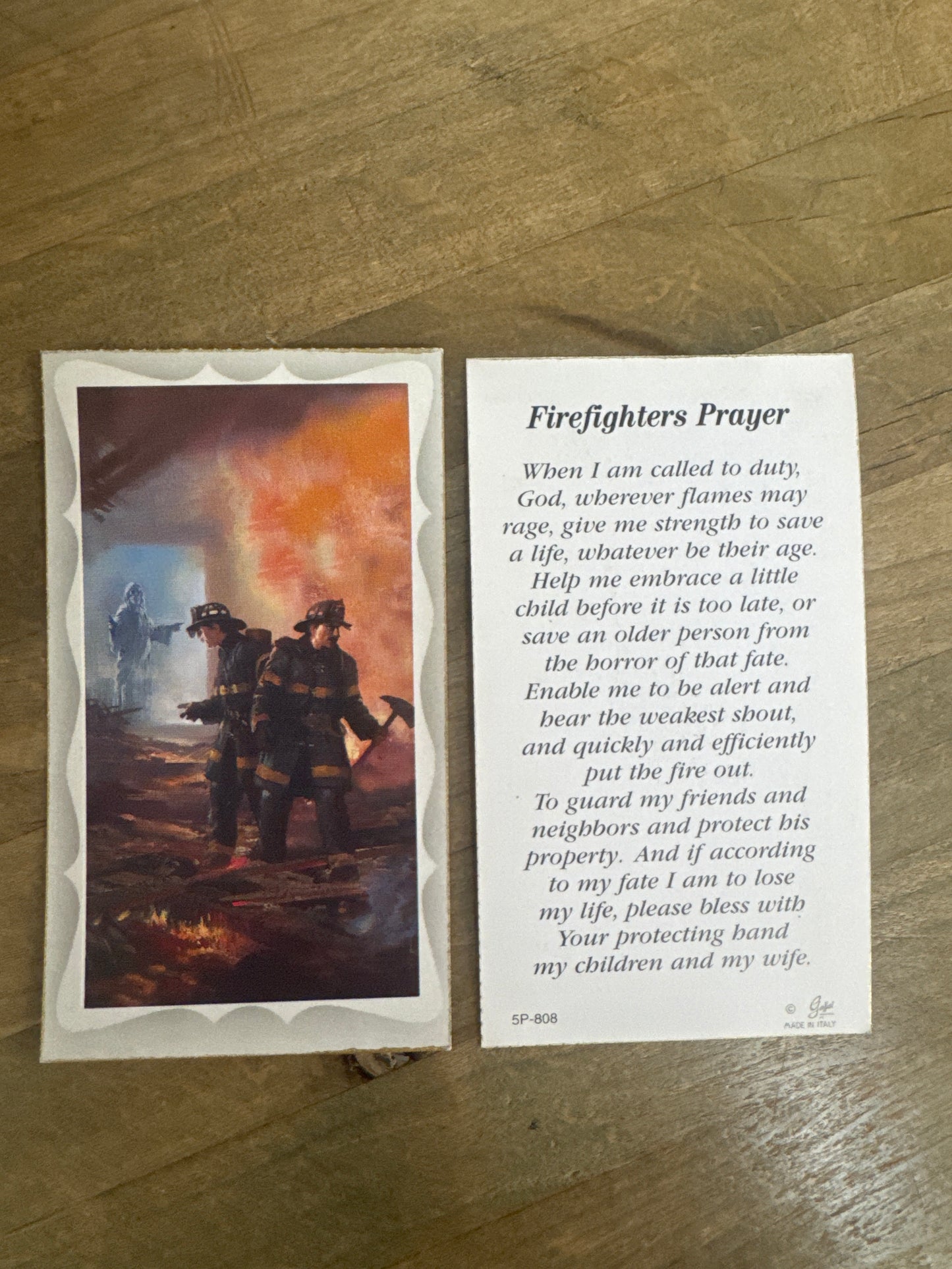 Payer Prayer Card- Firefighters Prayer