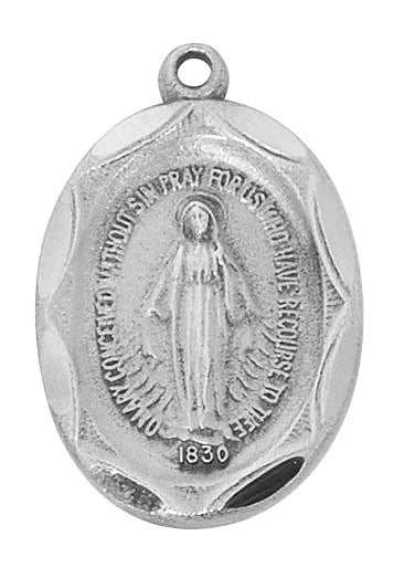 Pewter Miraculous Medal Necklace
