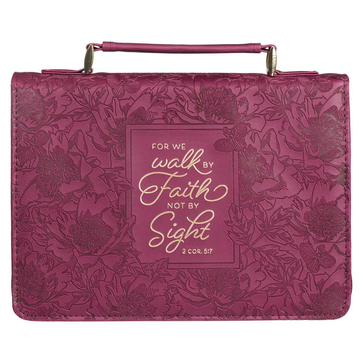 Walk by Faith Ruby Red Faux Leather Fashion Bible Cover - Medium