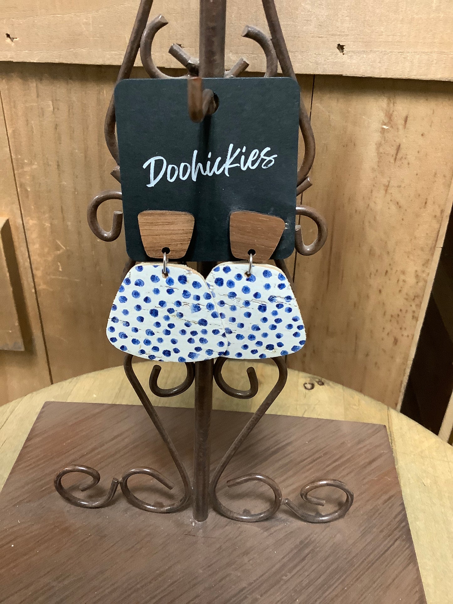 Blue Dot Earrings