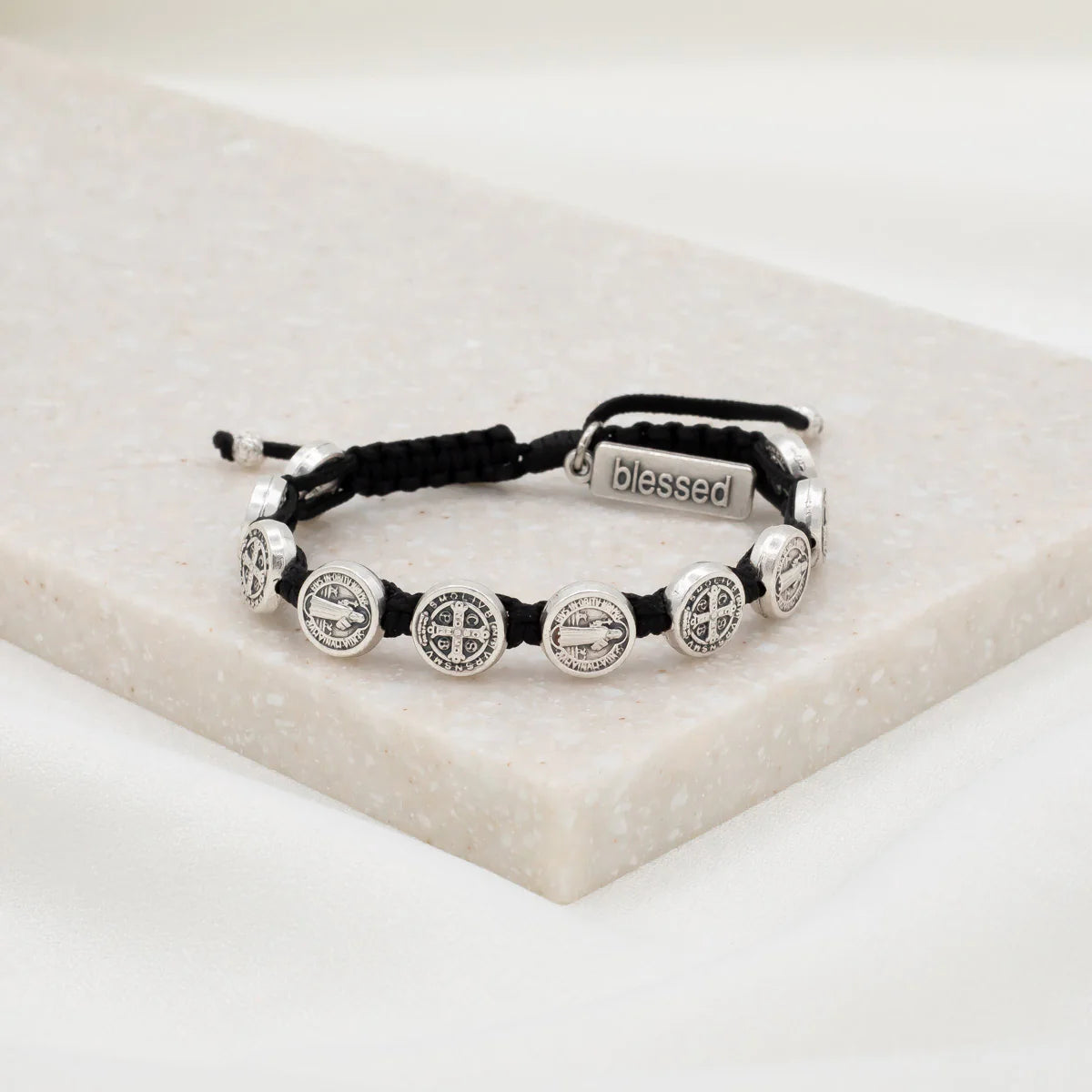 Confirmation Blessing Bracelet - Silver/Black