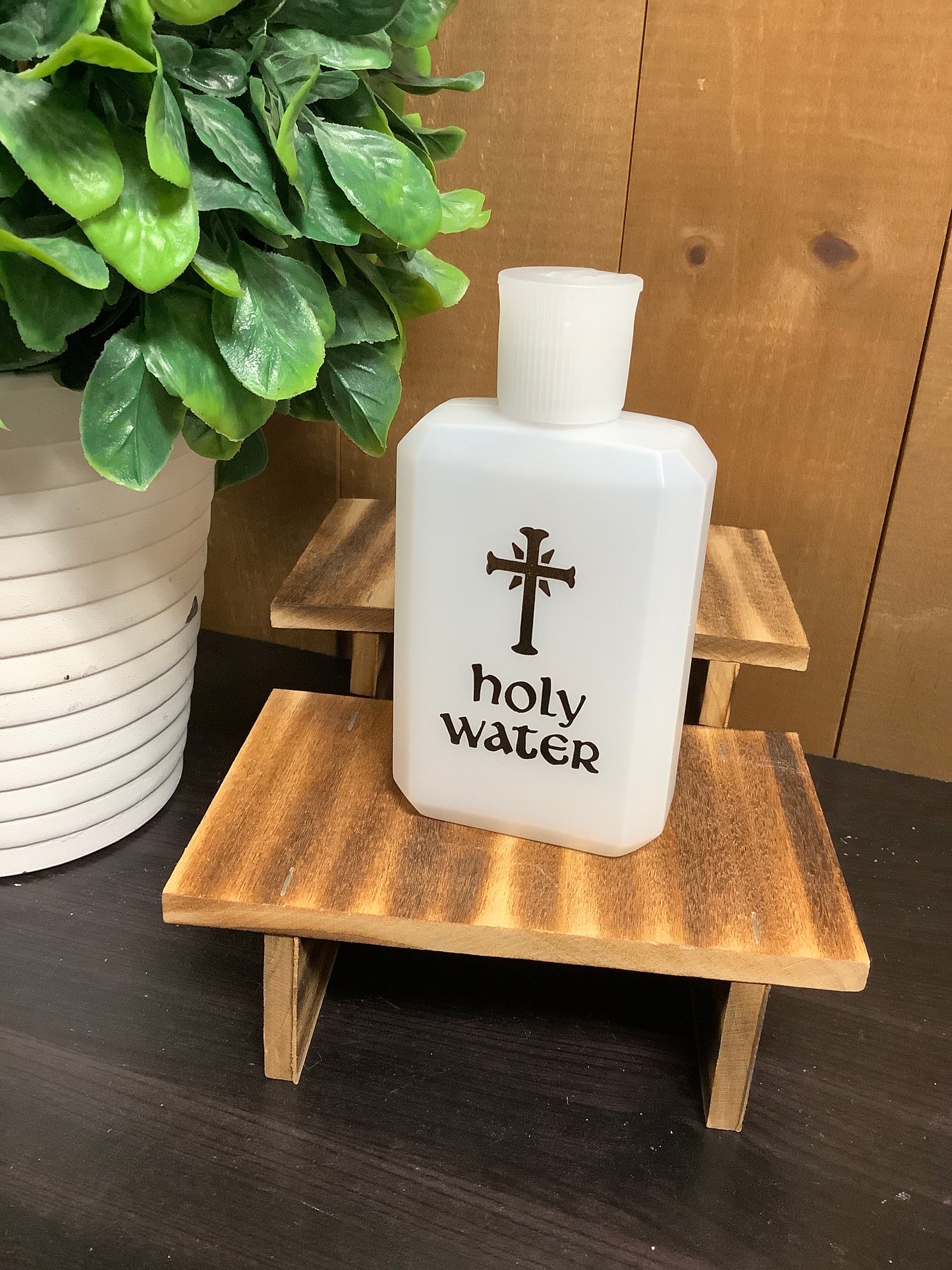 4oz Gold Stamped Holy Water Bottle