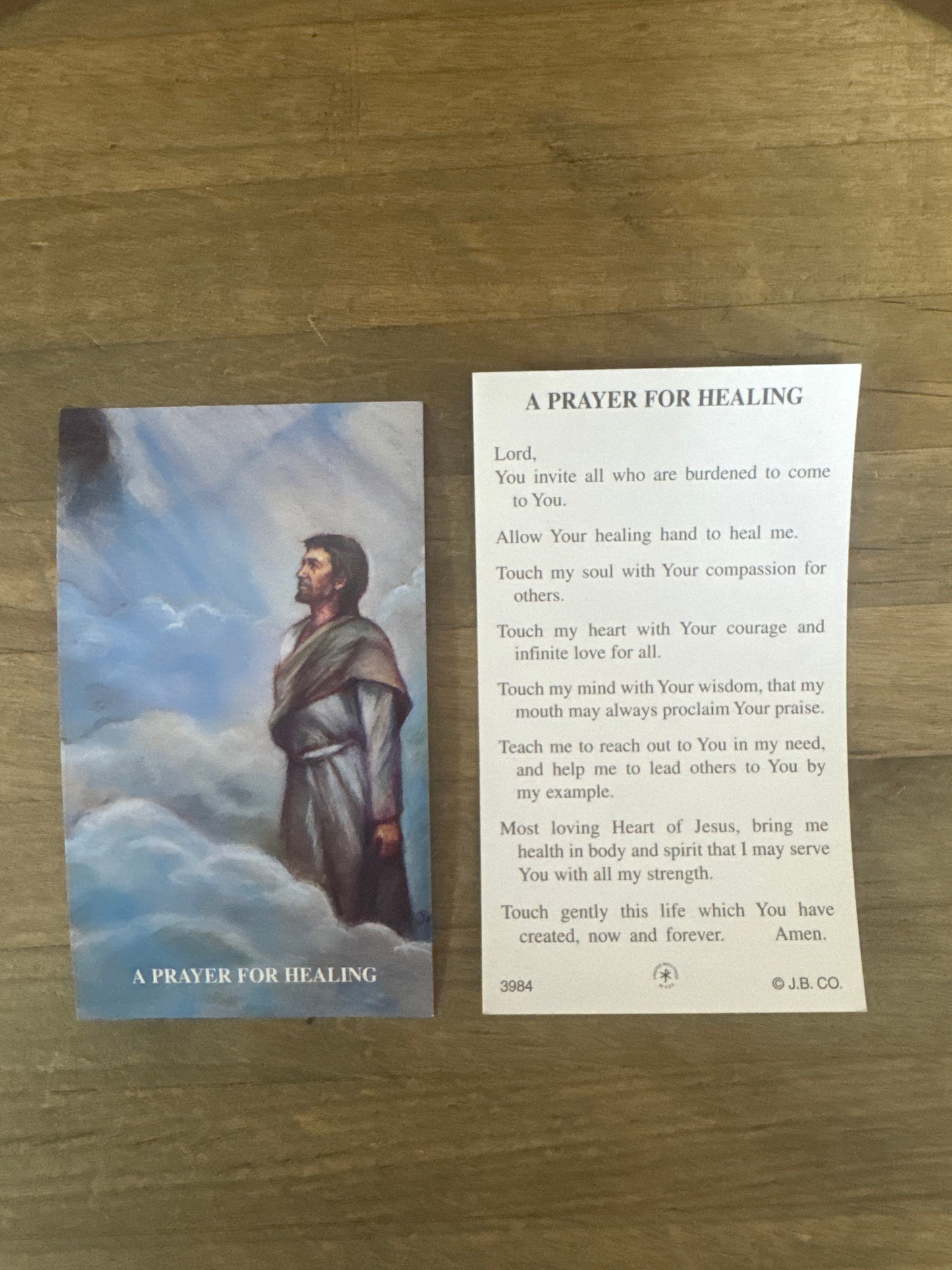 Paper Prayer Card - A Prayer for Healing