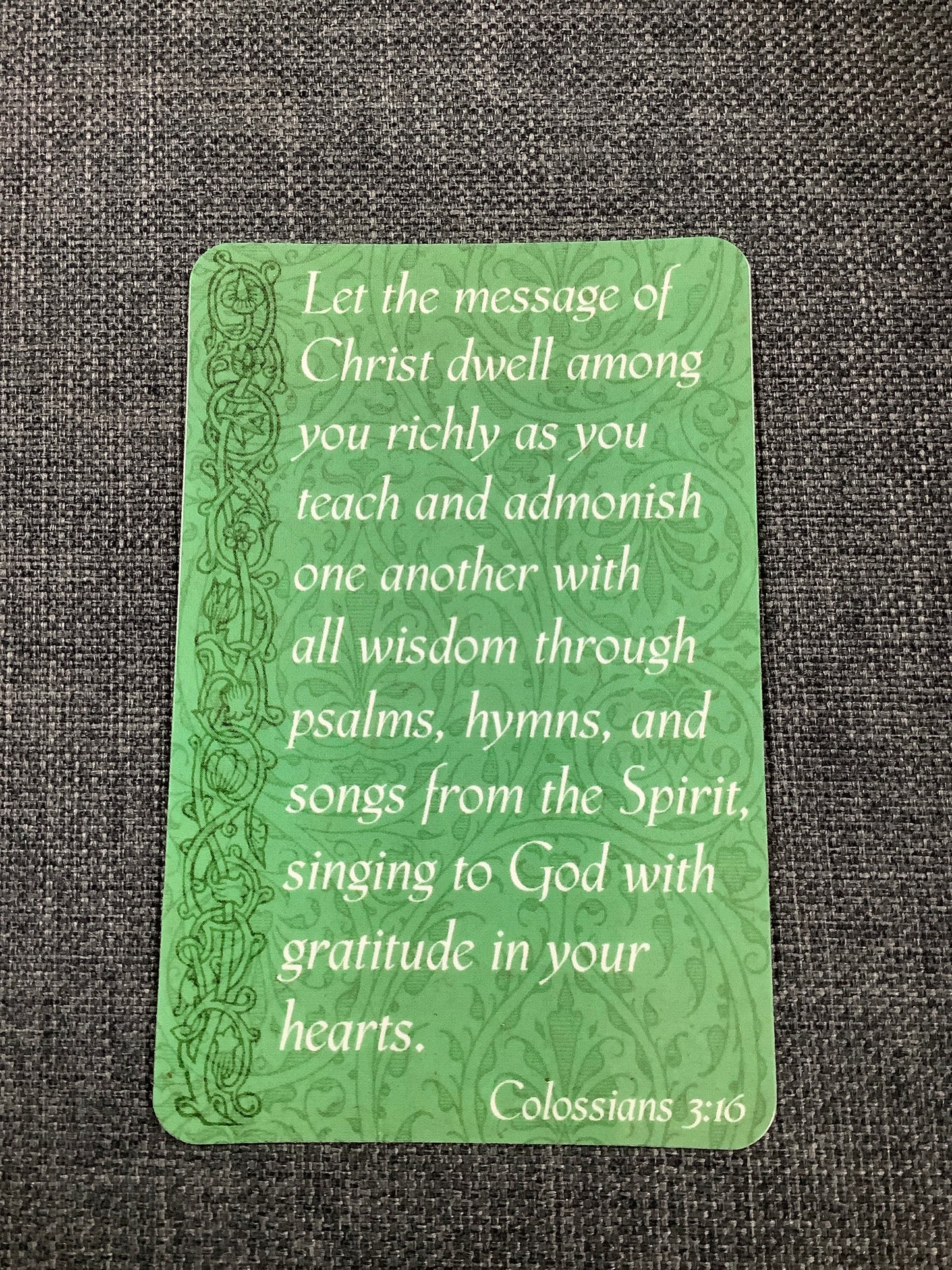 Colossians 3:16 Prayer Card