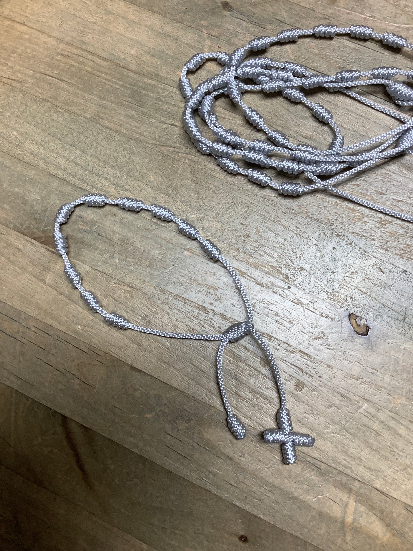 Rosary Cord Bracelet - Silver