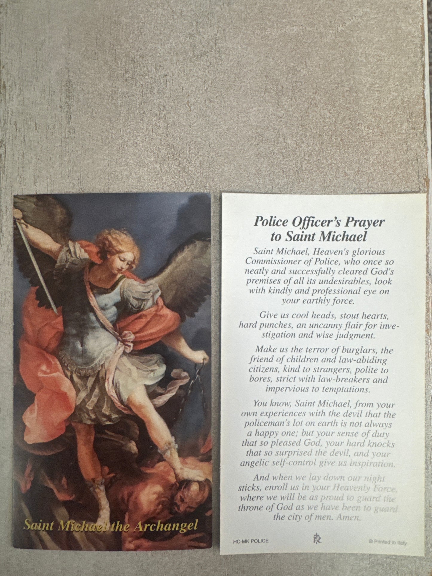 Paper Prayer Card - Police Officers Prayer to St. Michael