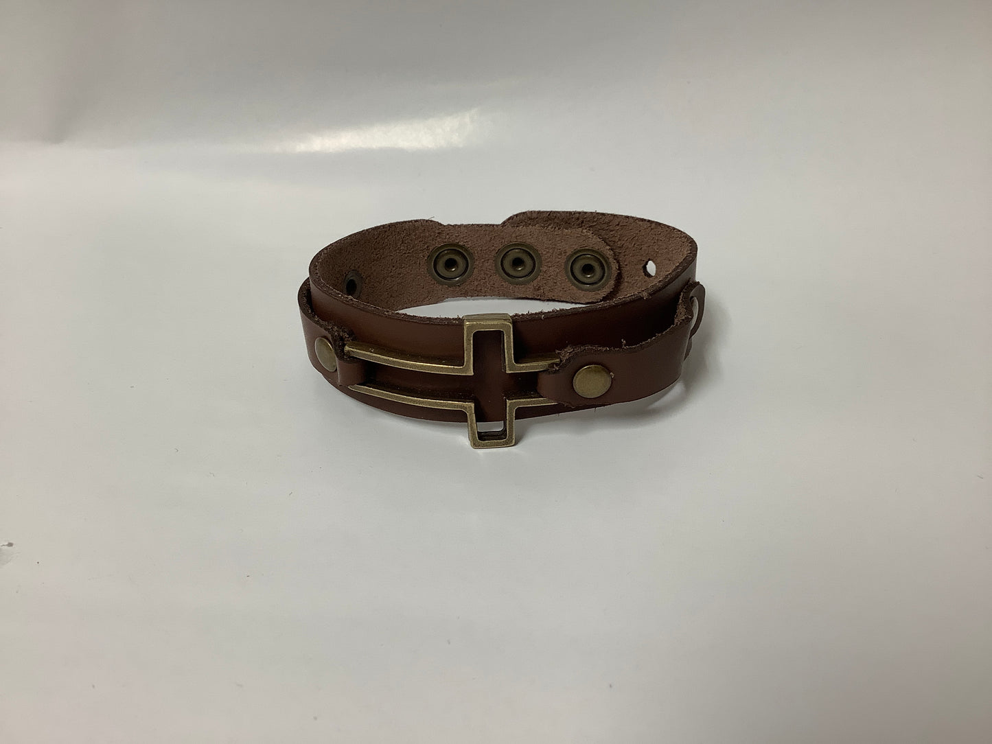 Leather Cross Bracelet