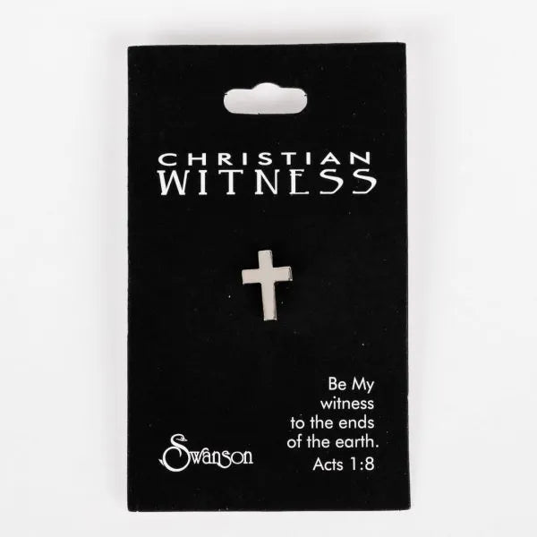 Cross Lapel Pin Silver