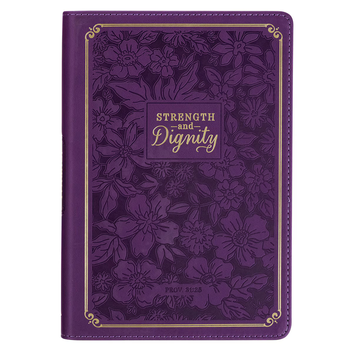 Strength and Dignity Purple Rose Faux Leather Classic Journal - Proverbs 31:25