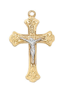 Gold Over Sterling Two-Tone Crucifix